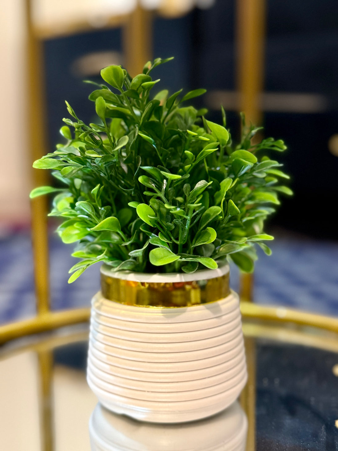 “Luxury Artificial Plant in Elegant Ceramic Pot”