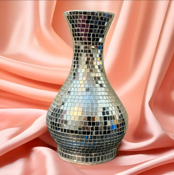 Elegant Mirrored Mosaic Vase – Glamorous Home Décor Accent