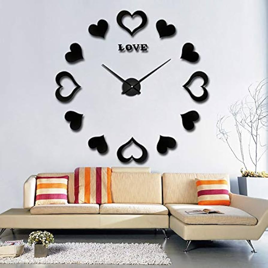 Wall Steaker Clock Love Style