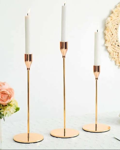 Gold Candle stand (set of three)